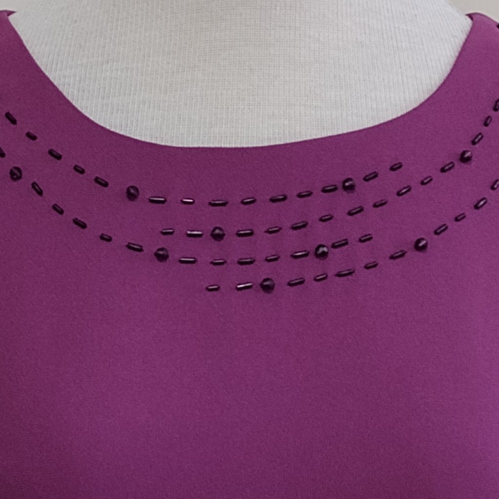 Elegant Sequin Embroidered Neck Sleeveless Party Dress NWOT - Picture 9 of 13